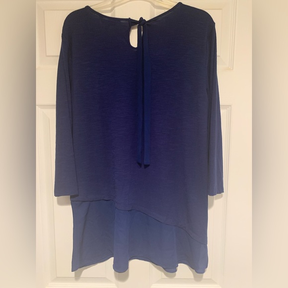 Company Ellen Tracy-large, royal blue top, keyhole ribbon tie at the back. - Picture 1 of 5